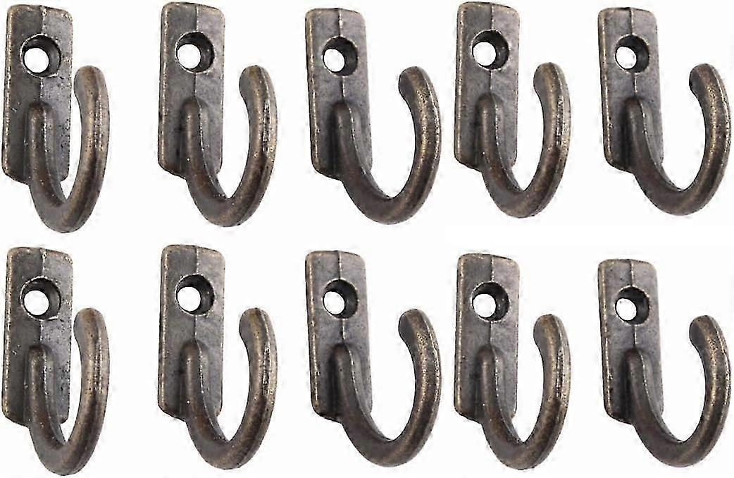 Vintage bronze key holders, wall hooks, 10-pack