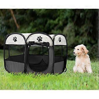 Universal foldable playpen, cage for dogs and cats - gray