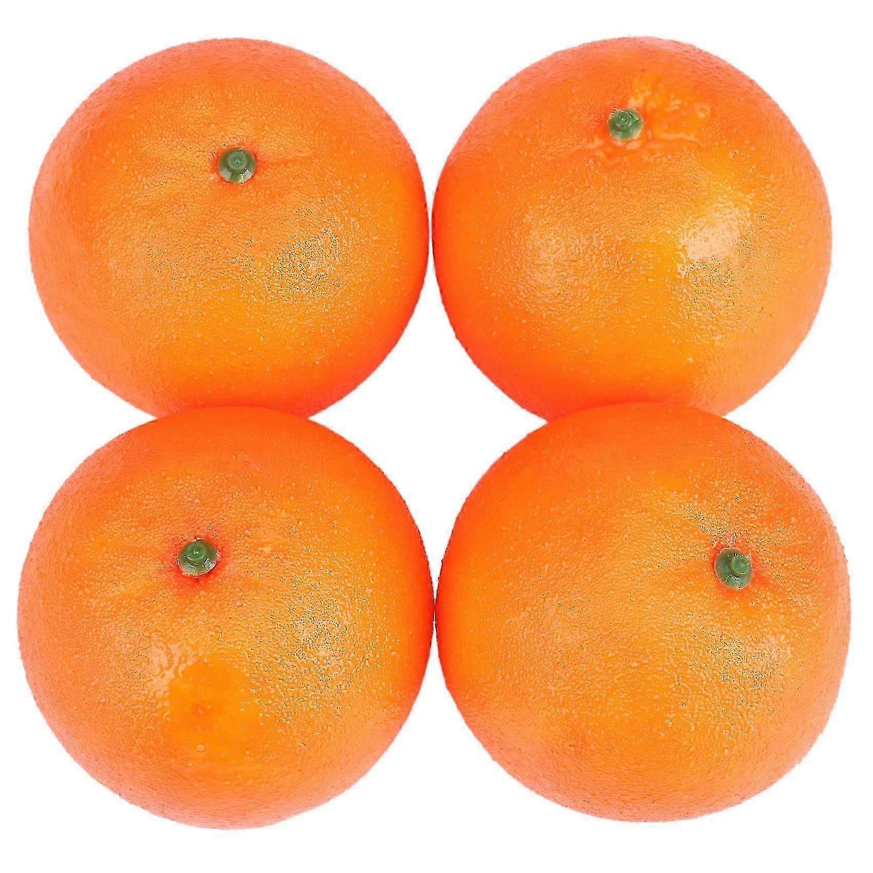 4 Pcs Soft Plastic Simulation Orange Fruit Burdy