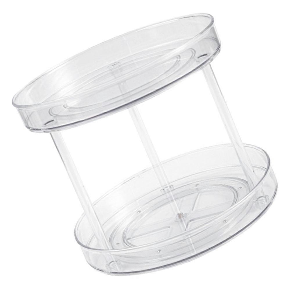 Spice Rack Double-Layer Storage Rack for Kitchen Use 1Pcs Rotatable Tray