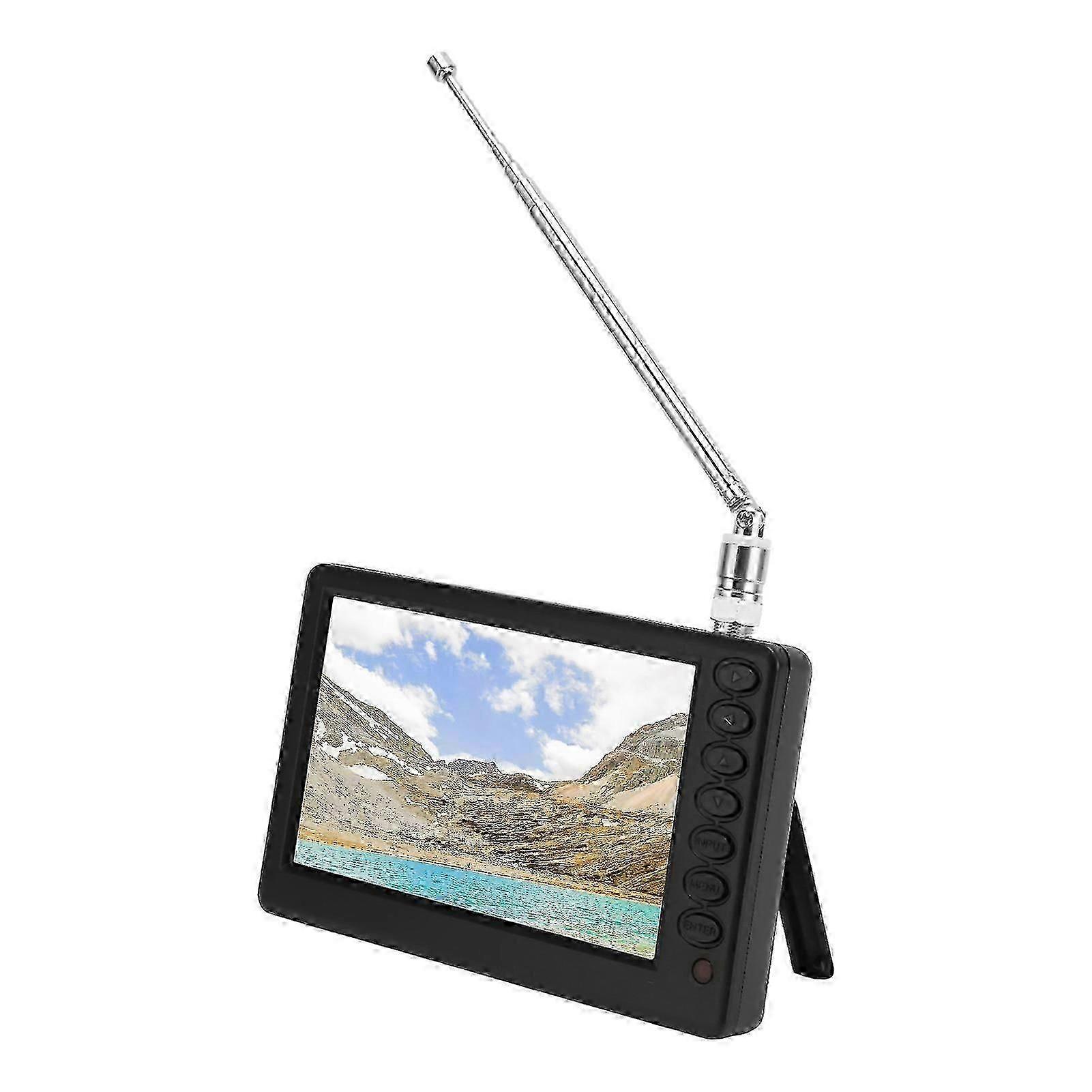 Mini TV digital portátil de 5 polegadas, compatível com DVB-T, recarregável e com resolução 1080p.