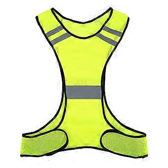 Gilet de scurit rflchissant haute visibilit, vtements de scurit pour la course de nuit, taille rglable (citron vert)