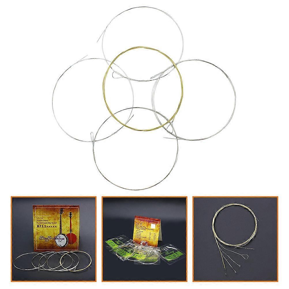 Banjo Strings Coated 5 String Replacement for Banjo 5Pcs Set Assorted Color