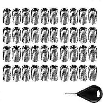 50 Parafusos de Aço Inoxidável Prateado para Quilhas de Prancha de Surf, Removíveis, Compatíveis com Encaixe FCS Future.