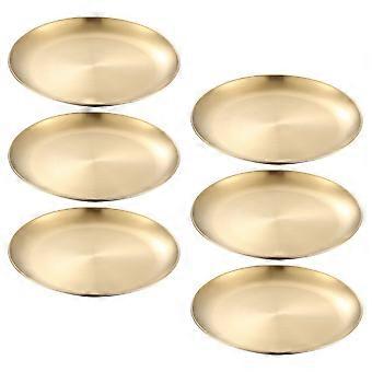 6Pcs Stainless Steel Plate Stainless Steel Dishes Party Adult Plates Reusable Camping Plates