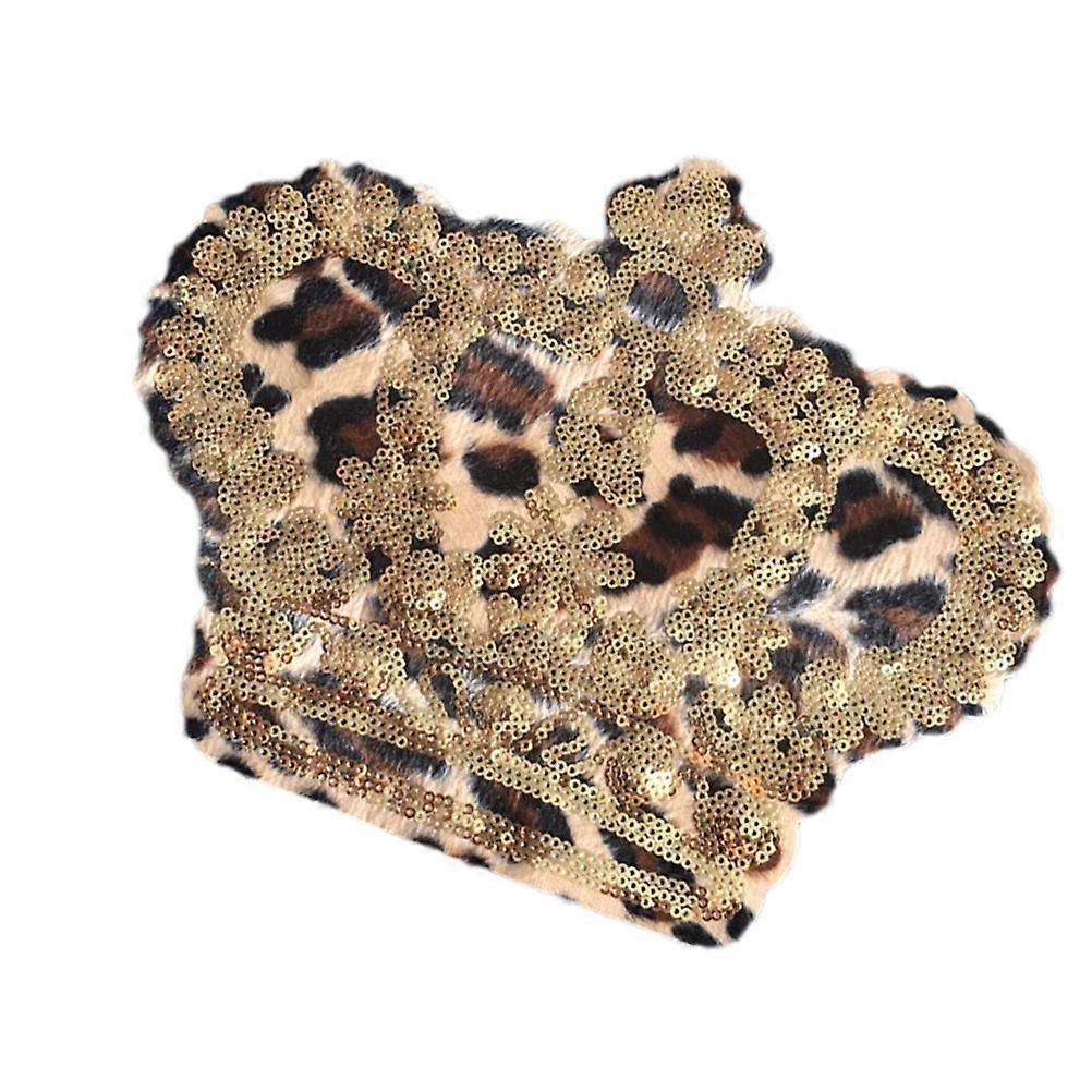 Leopard Crown Patch Clothes Sewing Patch for Jacket T-Shirt Embellishment