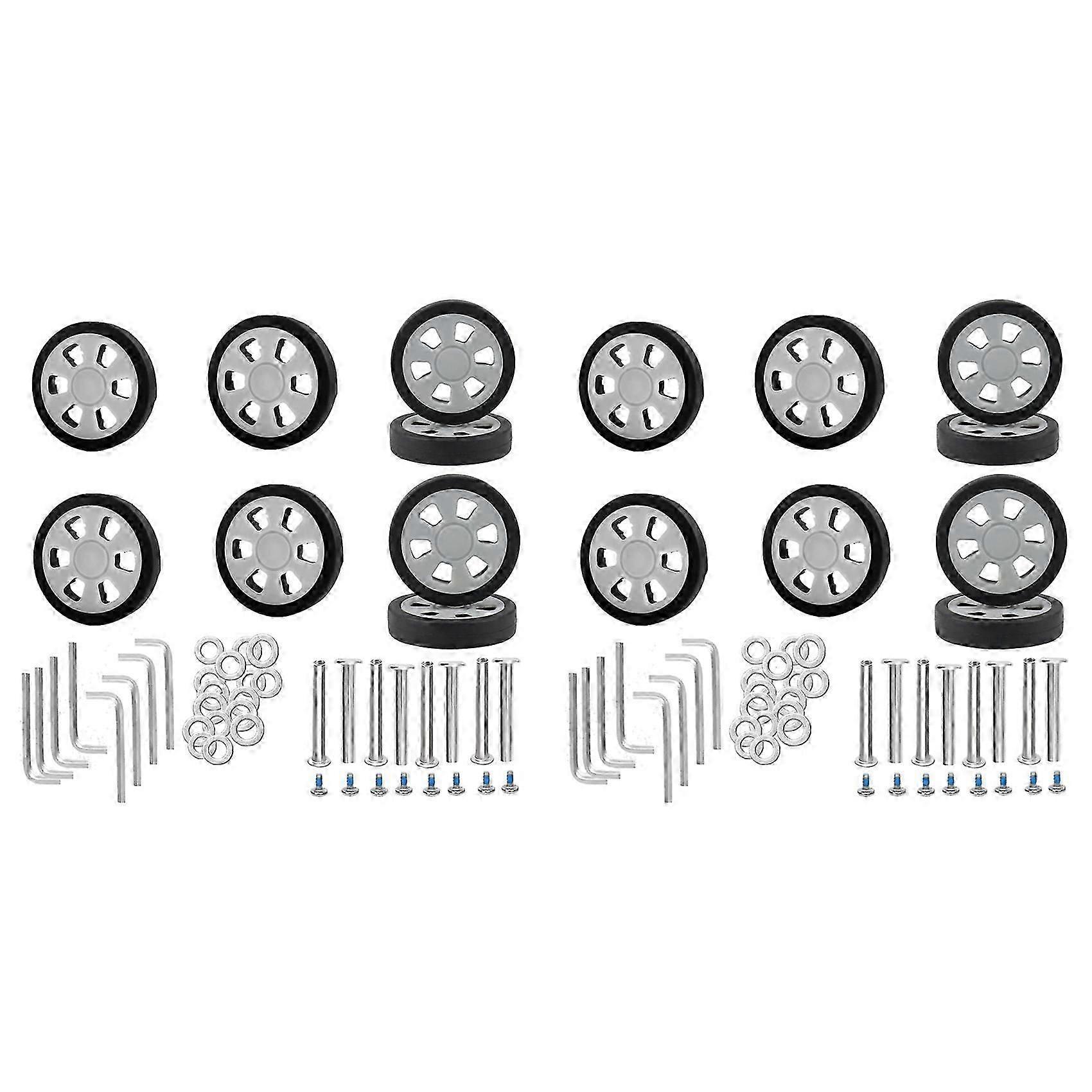 16pcs Suitcase Wheels Replacement,2.36in/60mm Thick 0.47in/12mm Resistant Rubber Mute Caster Luggage Wheels B