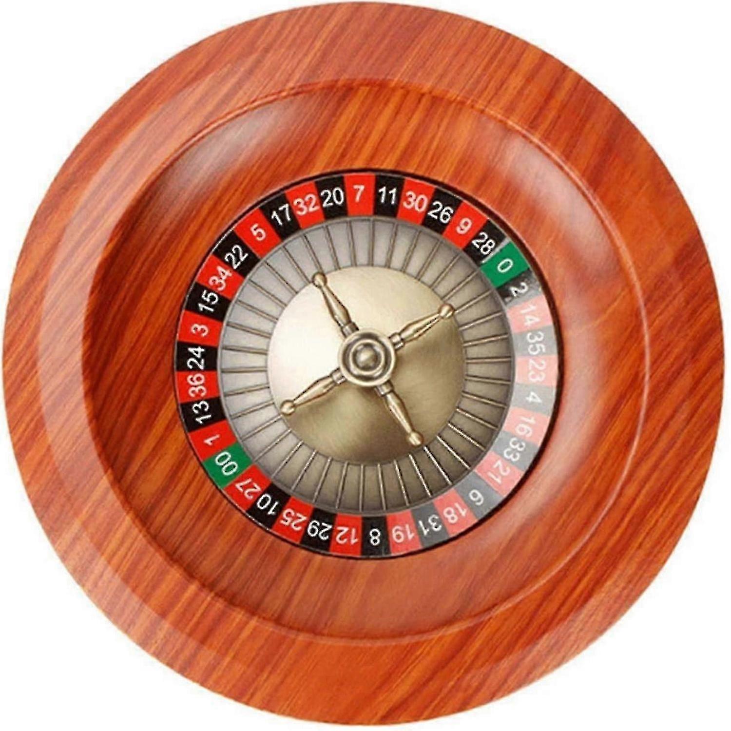 Conjunto de roleta de madeira de 12 polegadas para jogos e festas no estilo cassino