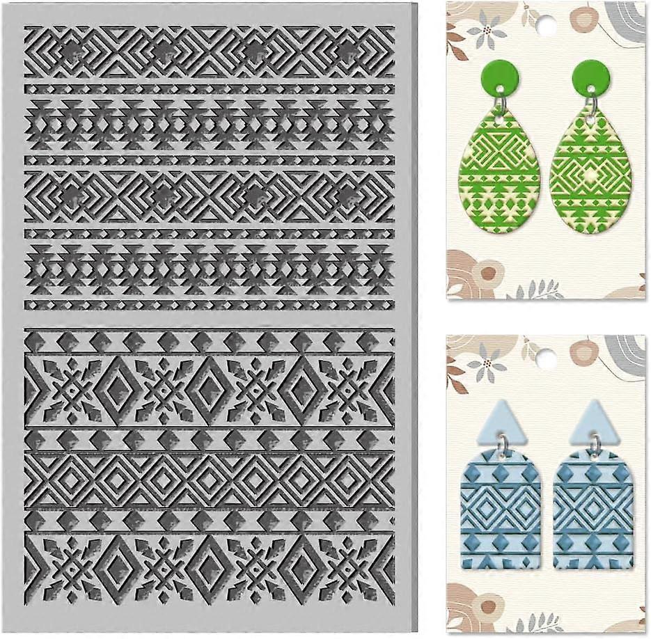 Pattern Clay Texture Mat Clay Modeling Pattern Pad Boho Texture Sheets for Polymer Clay Making Earrings Jewerly Tools making kit