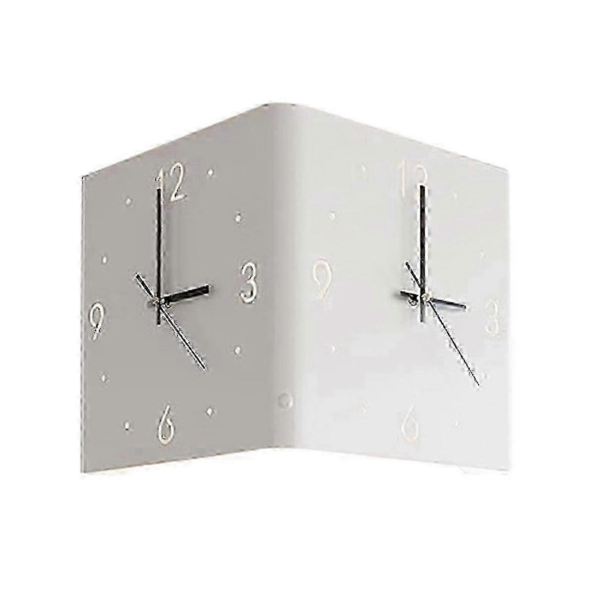 Double Sided Corner Wall Clock, Digital Corner Wall Clock, LED Wall Clock compatible with Living Roo