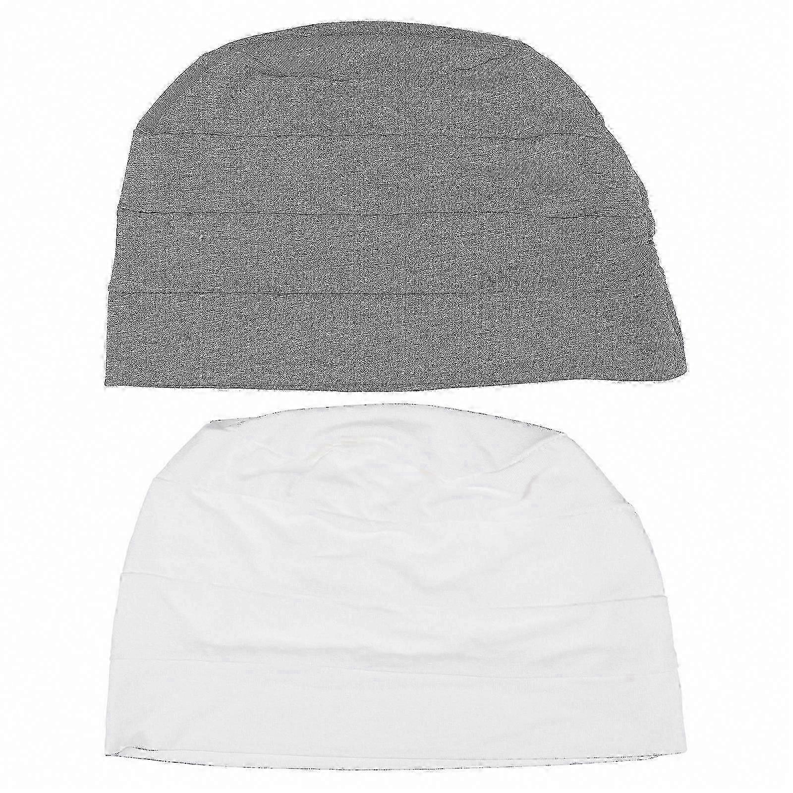 2-Pack Cotton Sleep Caps for Head Coverage