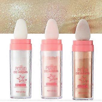 3 kleuren Polvo De Hadas Brighten Fairy Highlight Patting Powder, Polvo De Hadas HANDAIYAN lichaam verheldert de natuurlijke driedimensionale gezichtsblusher fa