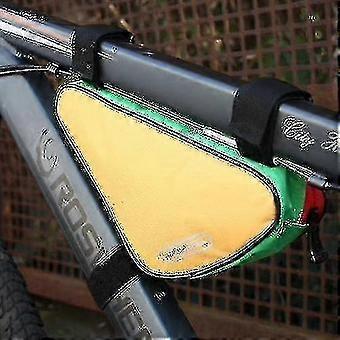 Roswheel Trekant Cykling Cykel Front Tube Frame Bag Udendørs Mountainbike Pose 1,5l (gul &grøn) Ns2