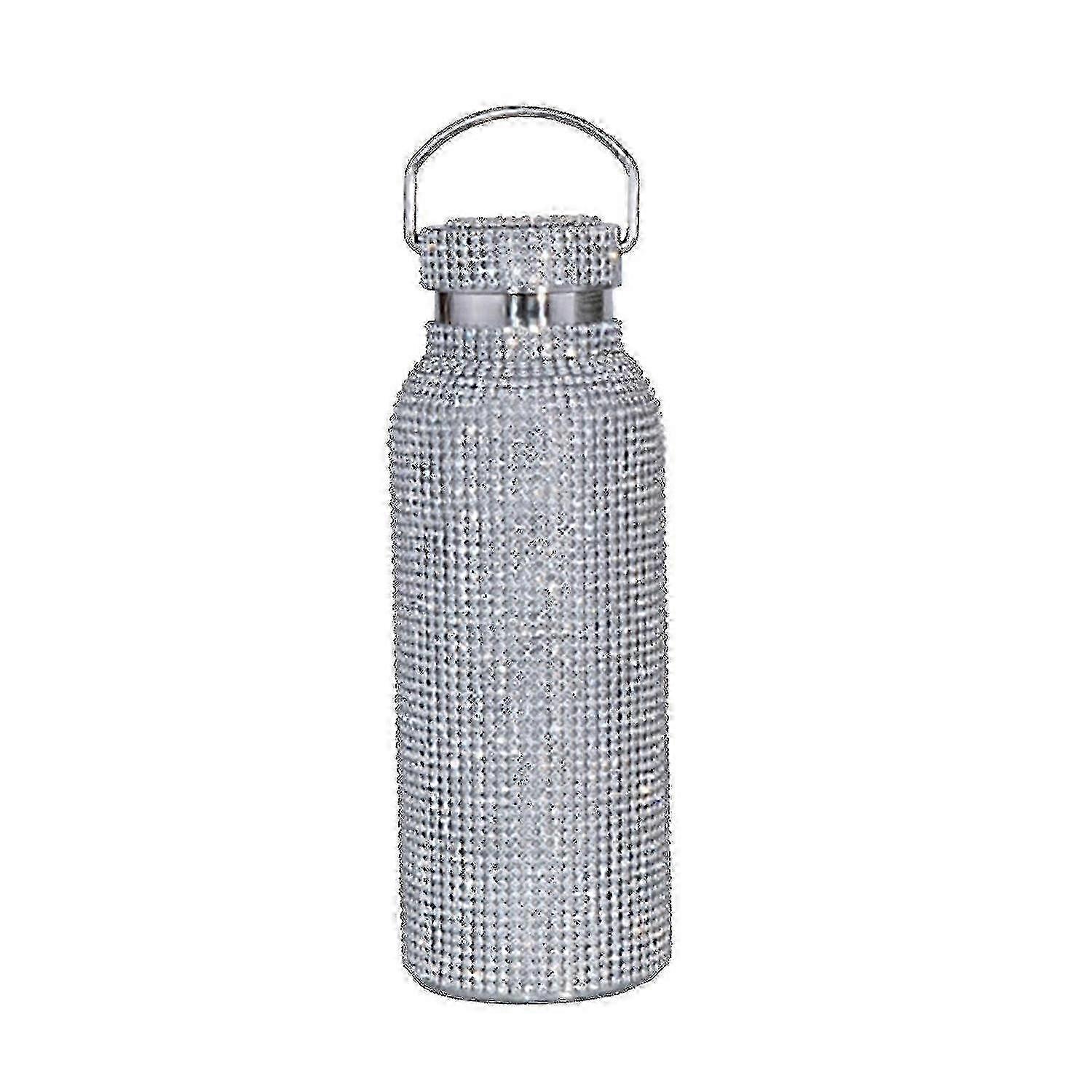 Chic Rhinestone-Trimmed Thermal Stainless Bottle