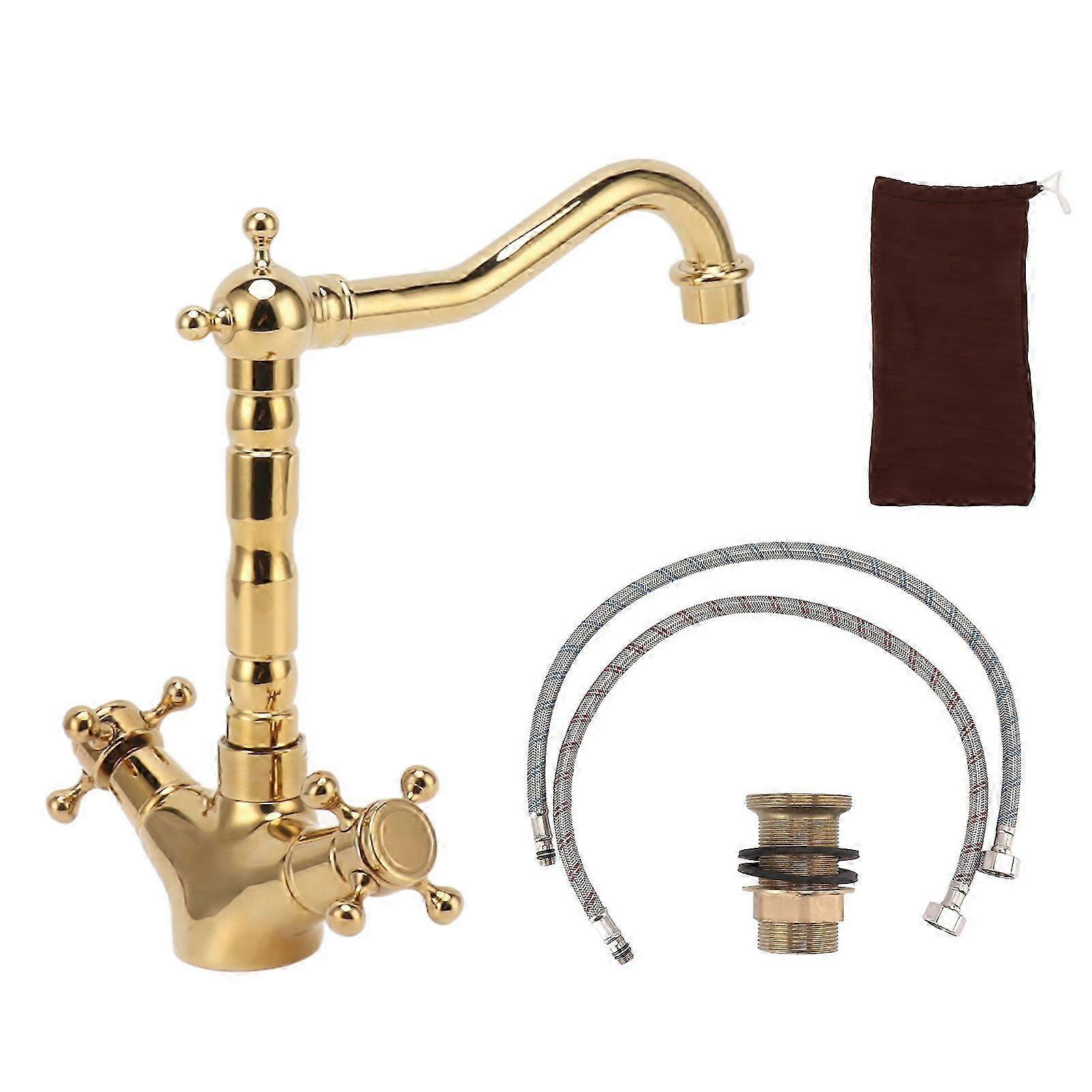 Single Hole Brass Bathroom Faucet with Ceramic Valve, Solid Brass Construction