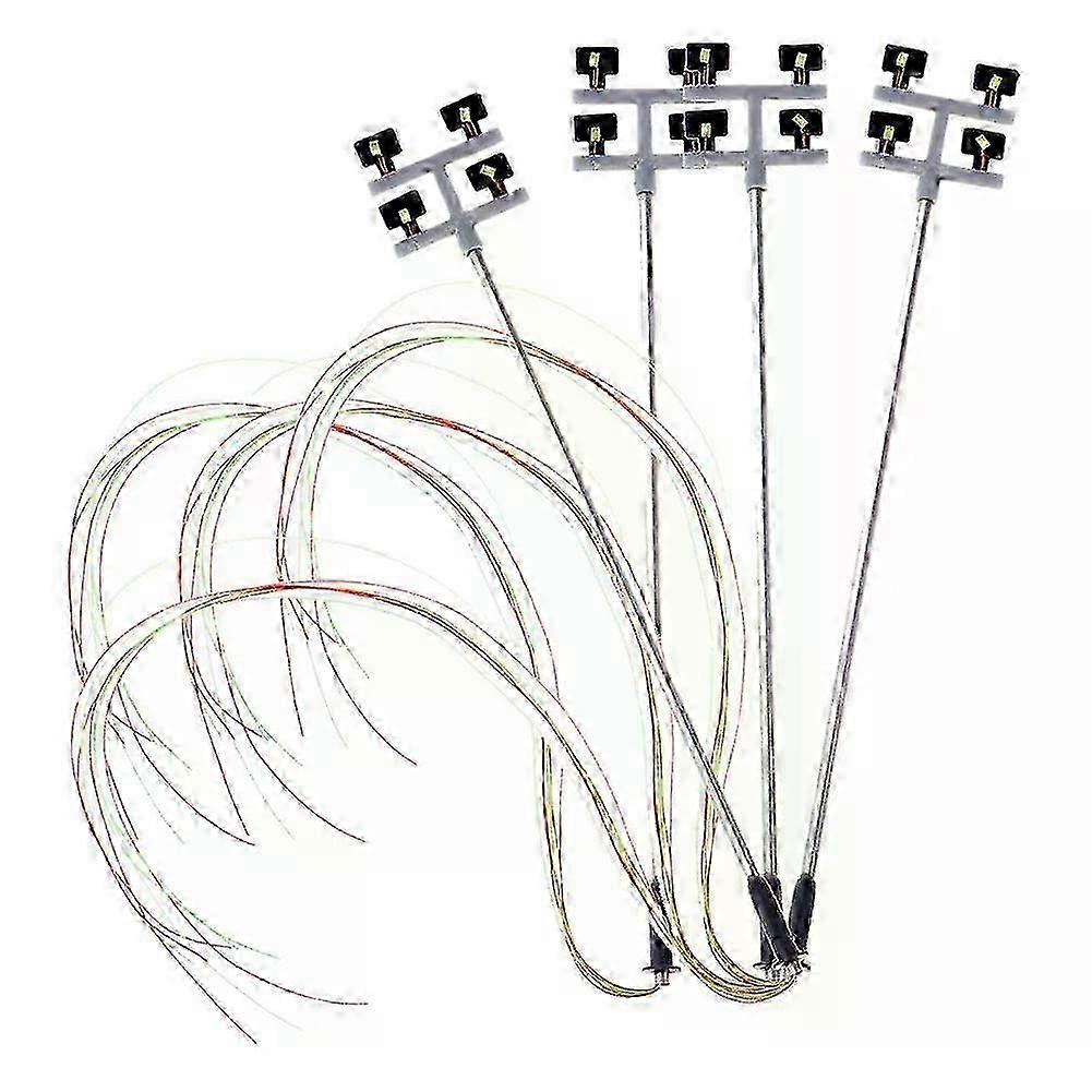 4 PCS HO Scale Lamppost Model Lights Compatible with Train Layout Garden Scenery