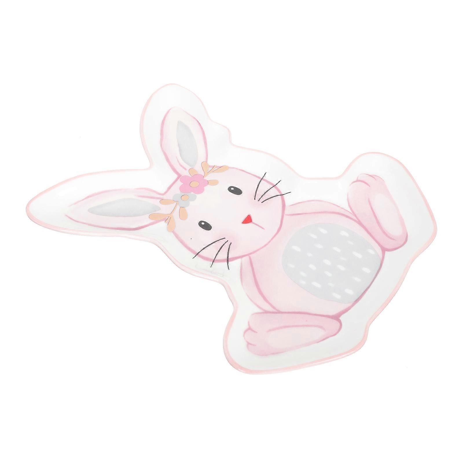 Appetizer Plate Rabbit Shape for Home Use 3Pcs Ceramic Tableware