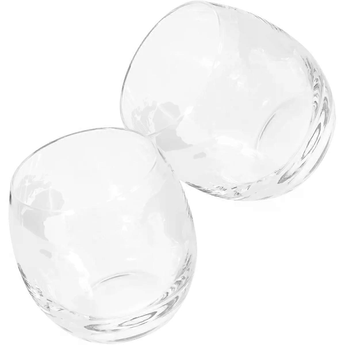 2pcs Glass Cups 450ml Map Print Drinking Glass