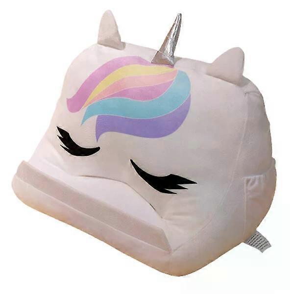 Plush Tablet Pillow With Storage Pockets