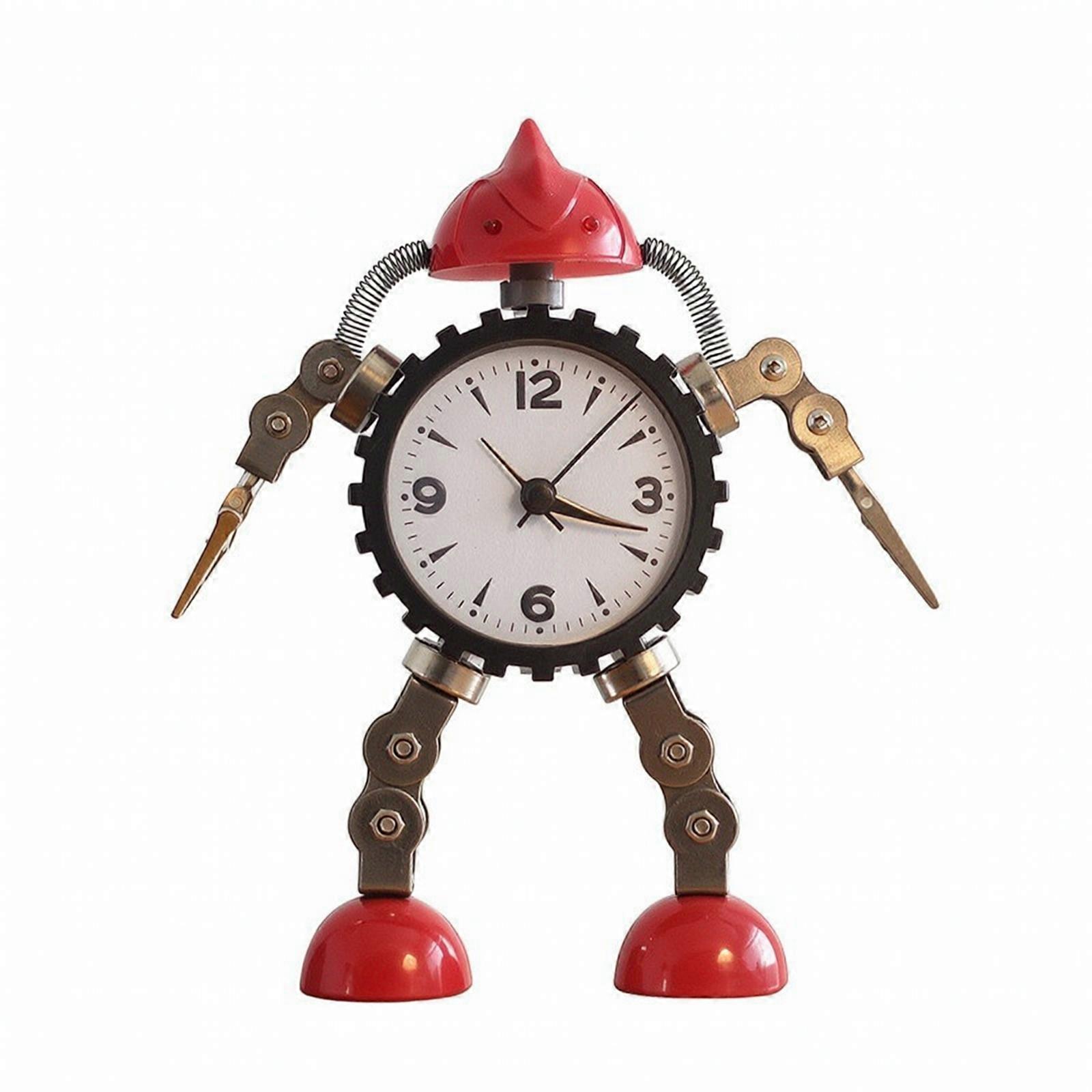 Silent Automaton Timepiece Clock | Gear-Like Bezel Design, Robot Clock with