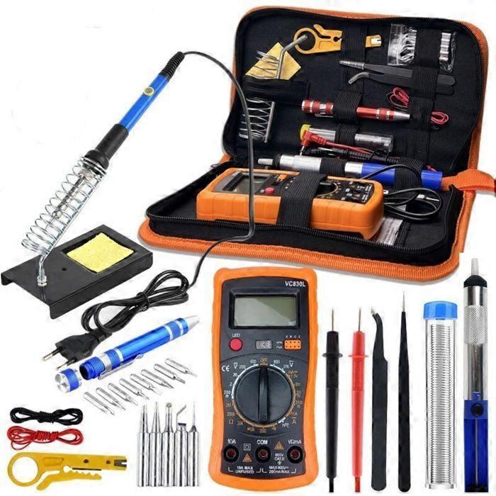 Vastar 60 W soldering kit Adjustable temperature 200 to 450 C Multimeter included