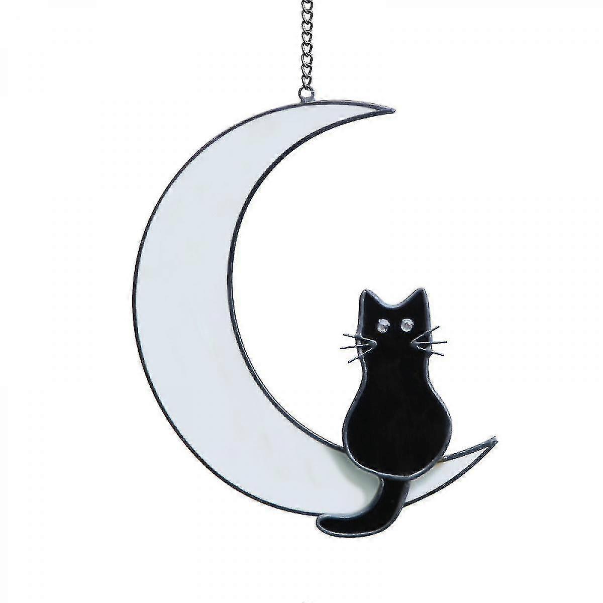 Double-Sided Cat Moon Suncatcher