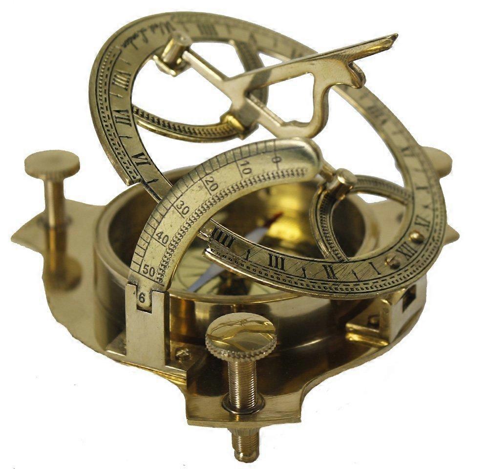 Messing functie zonnewijzer kompas, 10 cm