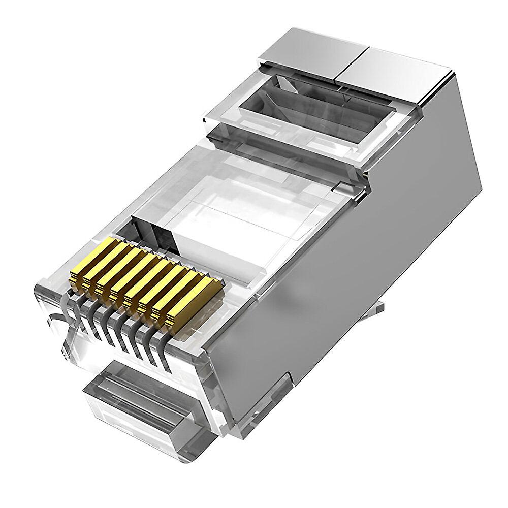 Cat 6a Ftp Rj45 Modular Plug 100 Pack Networking Cable Adapter Connector Ethernet Cable Crimp Modular Plug Gold Plated