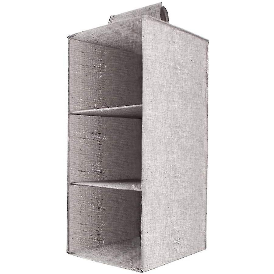 Hanging Rack Wardrobe Organizer With 3 Compartments Hanging Storage
