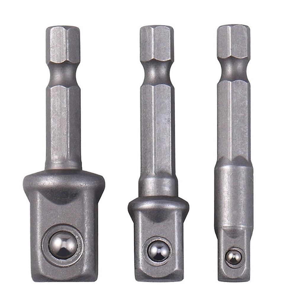 3Pcs/set Chrome Vanadium Steel Socket Adapter Hex Shank To Square Extension Drill Bits Bar Hex Bit Set Tools Tightly