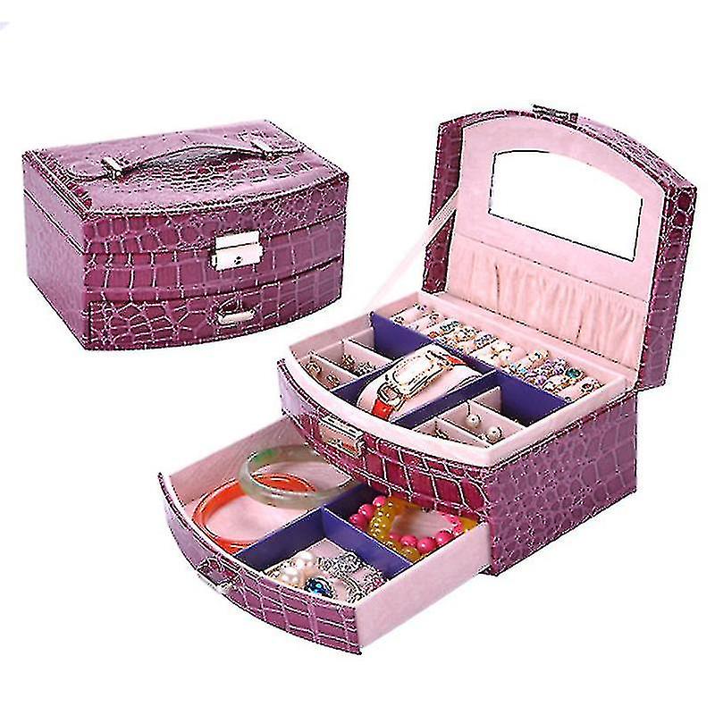 Pu Leather Rectangular Jewelry Storage Box