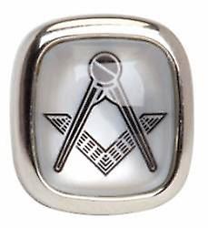 David Van Hagen Mother of Pearl Masonic Tie Tac - Silver