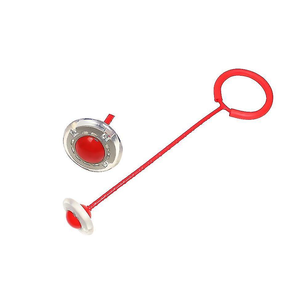 Red Funny Bouncing Balls One Foot Flashing Skip Jump Ropes Sports Swing Toy