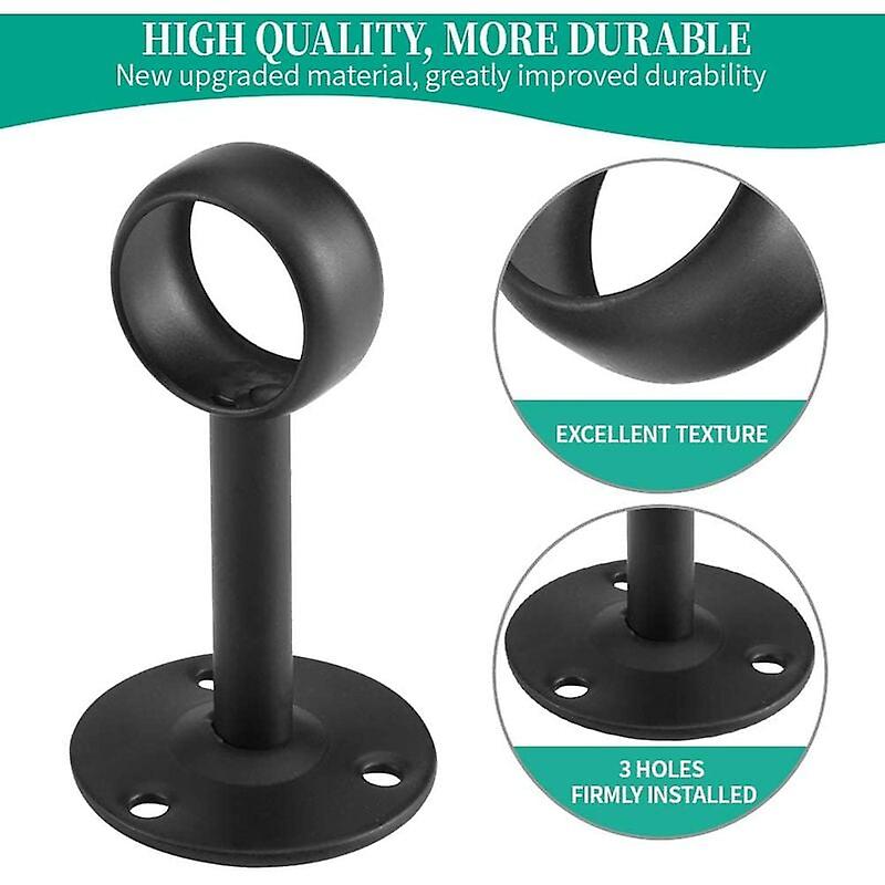Curtain Rod, Ceiling Bracket, Curtain Frame, 2 Pieces, Black