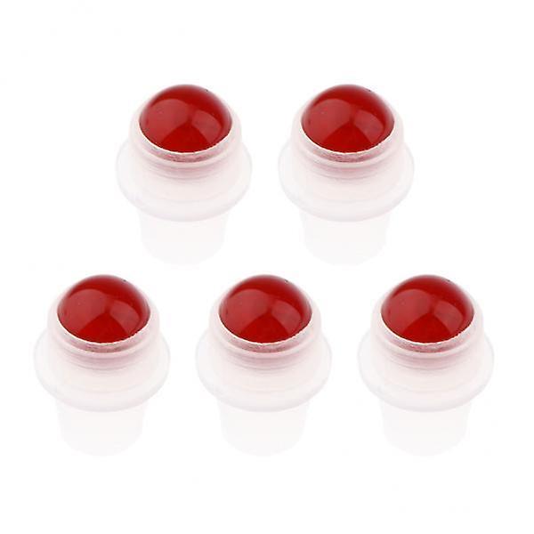 3x5Pcs Replacement Ball Roller Tops for Essential Oils Bottles  Red
