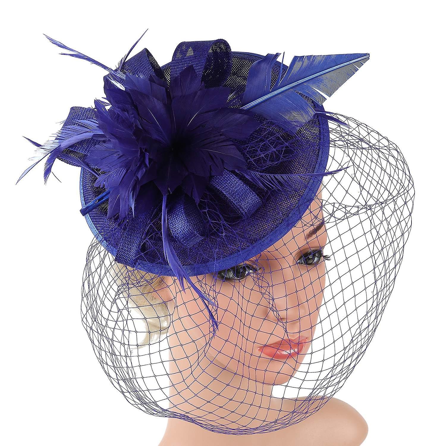 Women Hair Clip Feather Wedding Casual Girl Bridal Fascinators Hat Pillbox Hat Cocktail Party Hat Ha