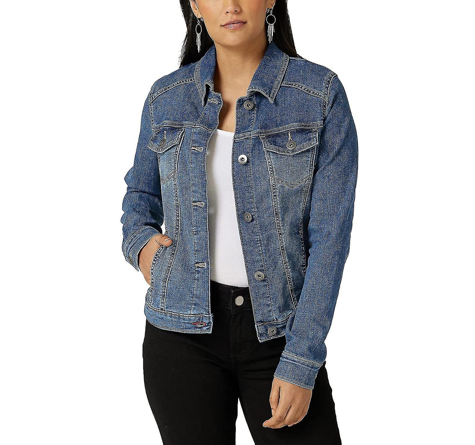Jacheta din denim stretch pentru femei, jacheta Jean, jacheta button up din denim
