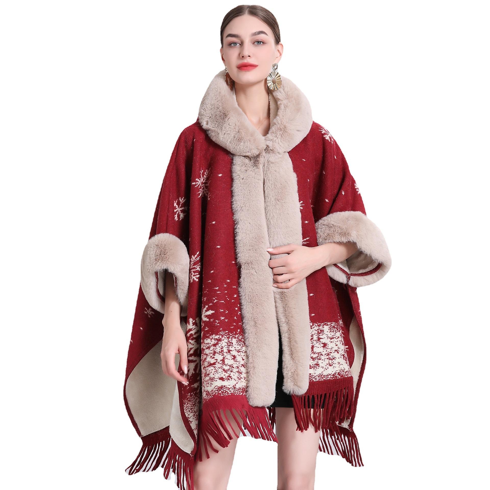 Thickened Fur Collar Shawl