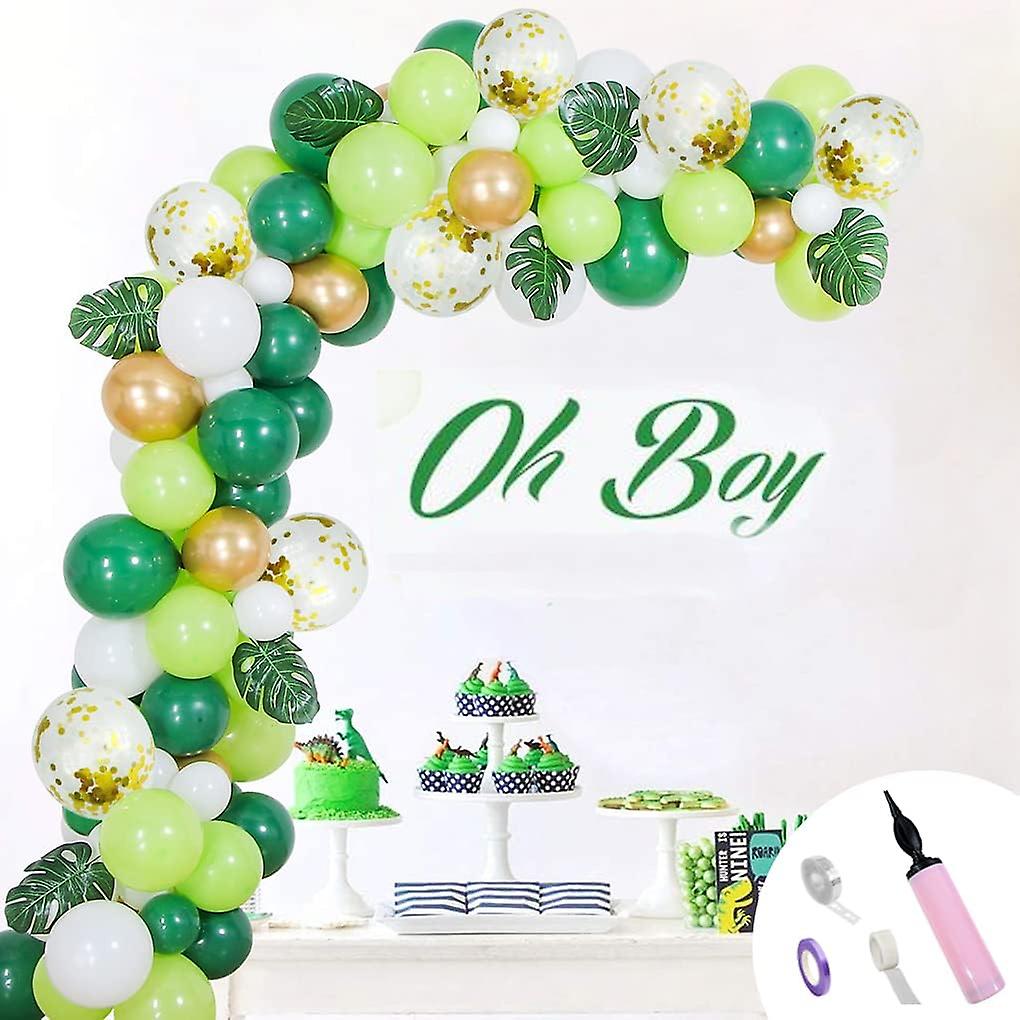 85pcs Green And Gold Balloon Garland Arch Kit, Latex Balloons Wall Decor  For Wedding Party Birthday Bridal Shower Baby Shower Girl Boy Decoration Set