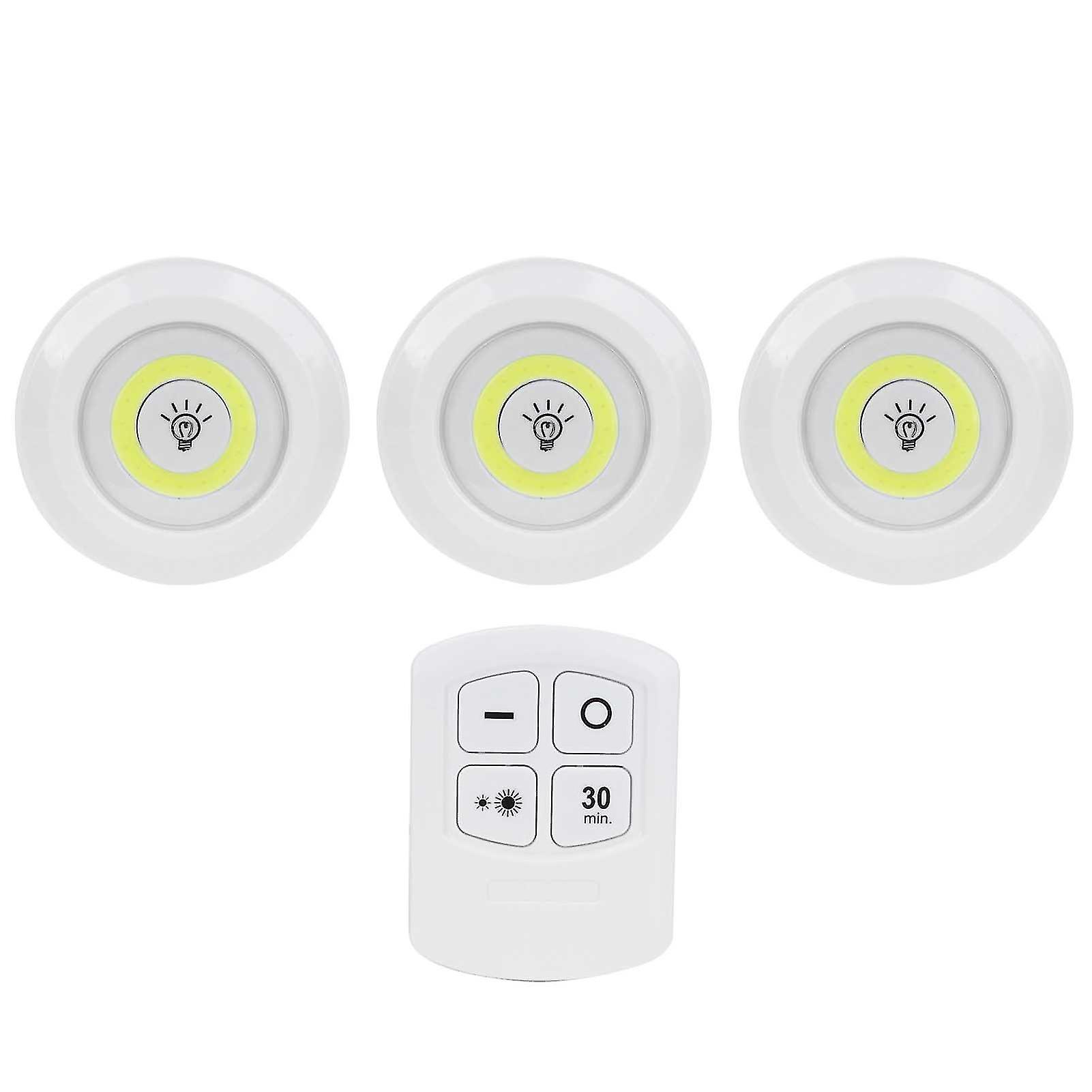 Set of 3 COB night lights with remote control and dimmer, ideal for a bedroom, wardrobe or bedside table