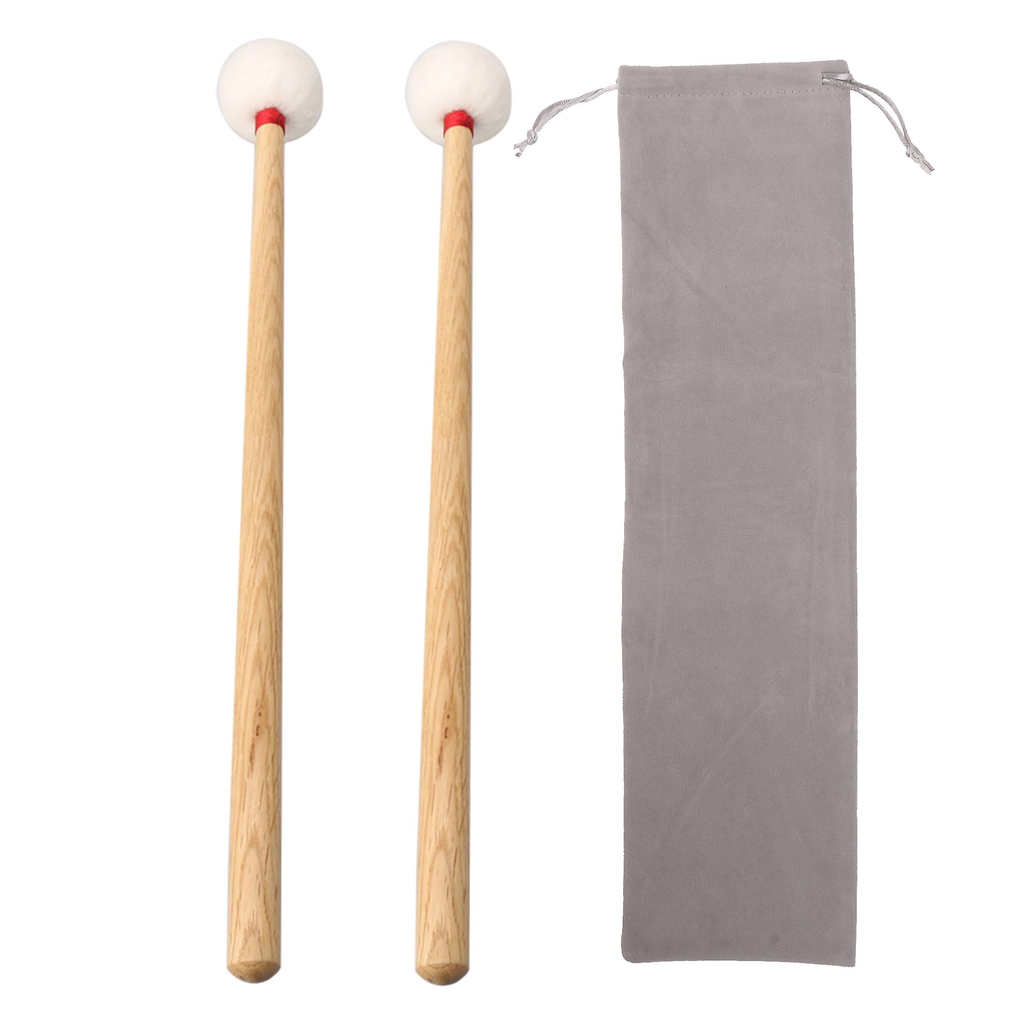 2PCS Timpani Mallets Core Middle-hard Style Mallets with Wood Handle