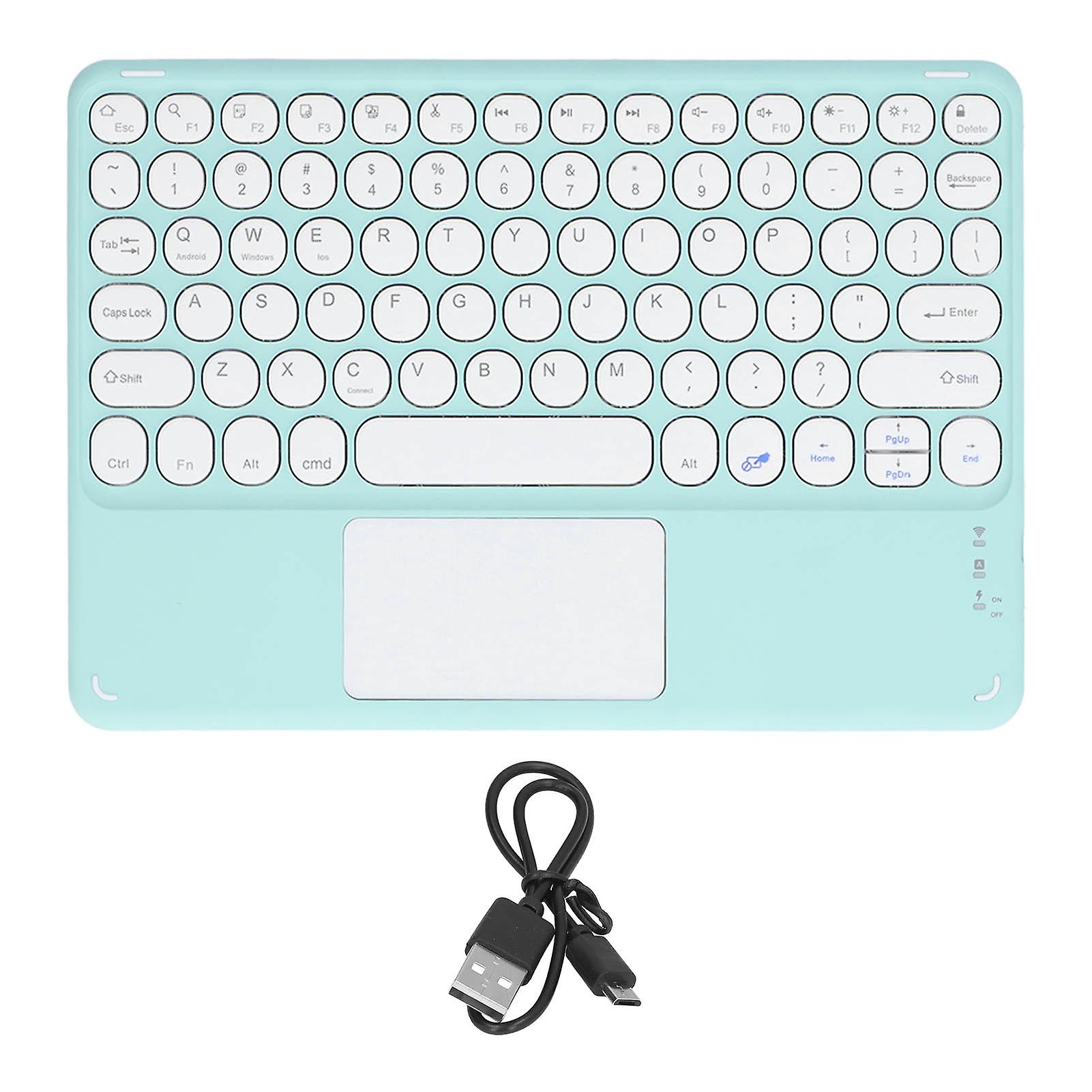 Touch Wireless Keyboard Green Round Keycaps Ergonomic Ultra Thin Smart Touch for Tablets Laptops