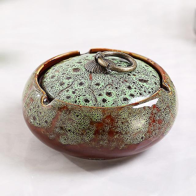 Ashtrays Ceramic Ashtray With Lid Creative Ash Tray Cigar Portable Ashtray