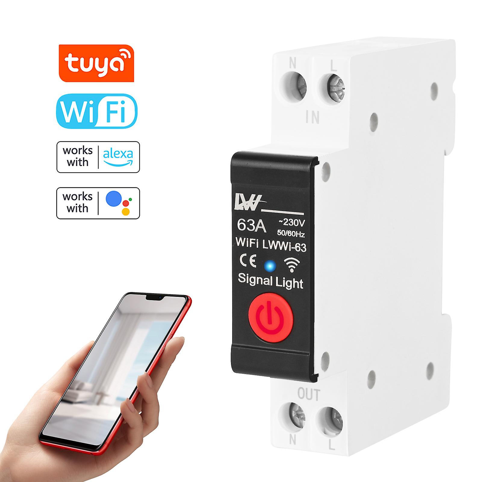 Tuya Wifi Din Rail Switch Intelligent Electricity Consumption Detect Switch