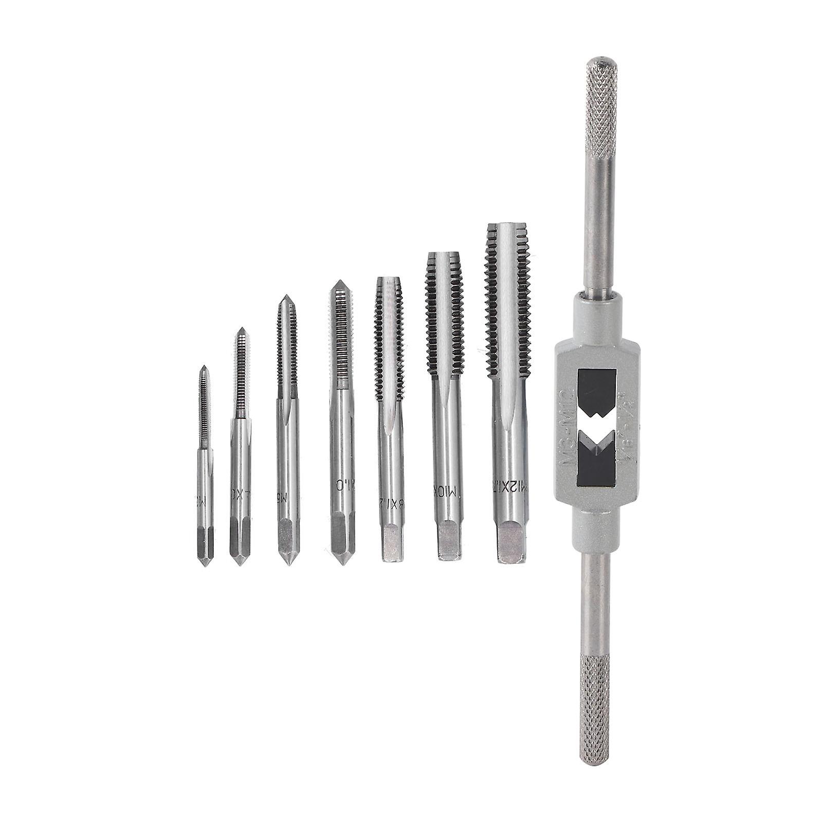 Tap Wrench Set Metric Machine Hand Screw Thread Plug with Adjustable Reamer M3~M12 Hardware