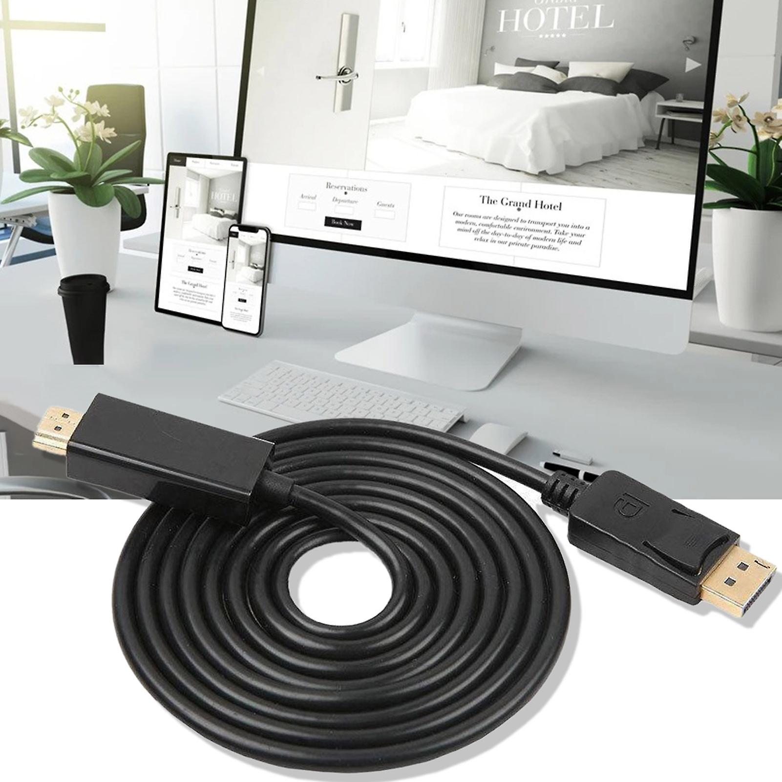 Converter Cable High Clarity Stable Output Plug Play DP to HDMI-compatible 1080P PVC Lossless Cord for Monitor
