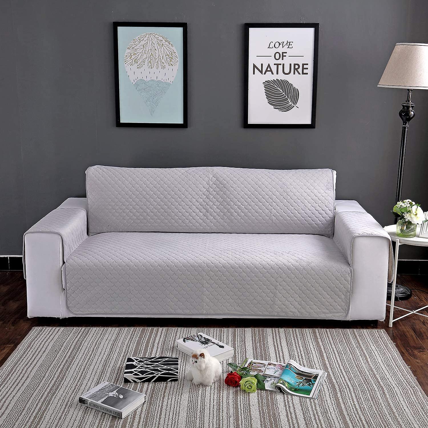 Rutschfester Sofabezug Sofaschoner Sesselschoner Sofaschoner (Grau, 2-Sitzer)