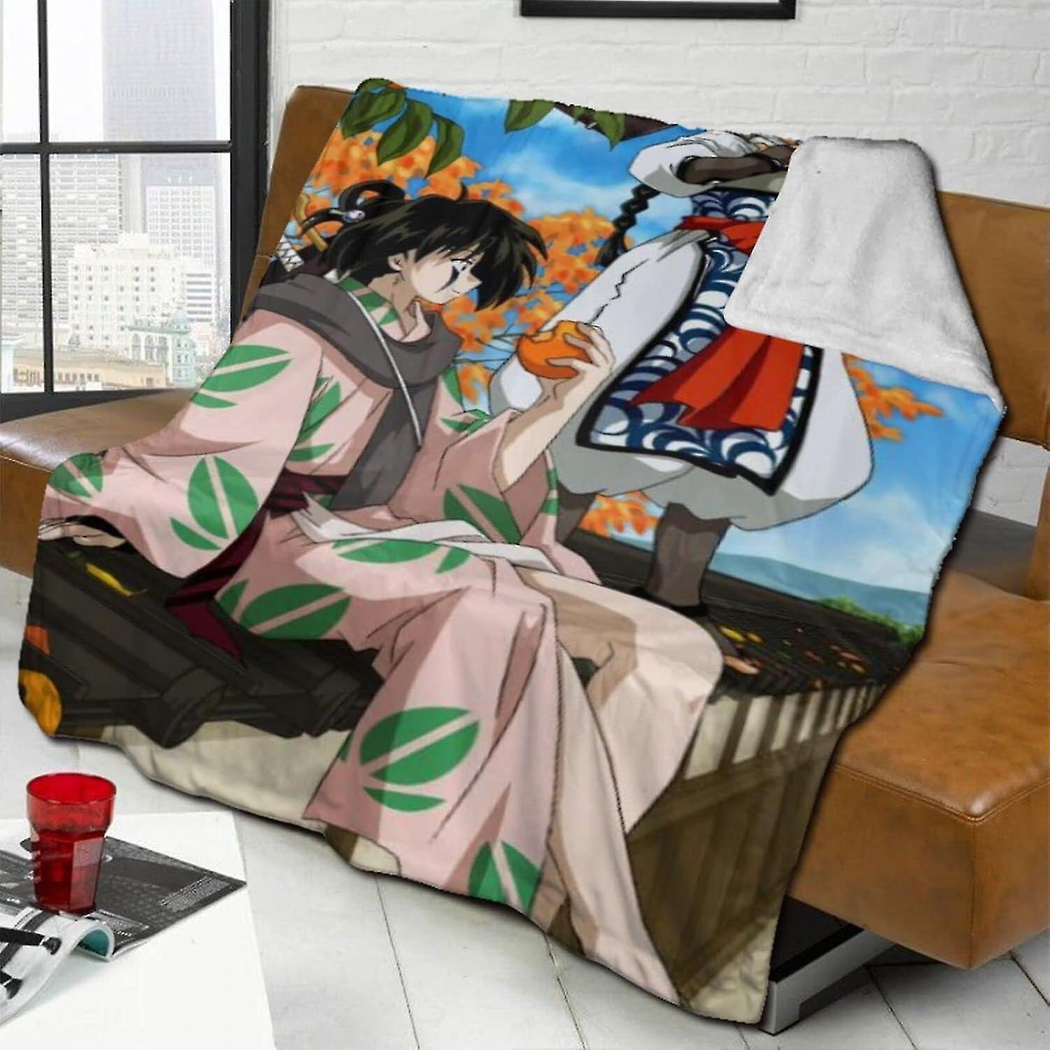 Tecknad animationsfilt för japanska barn Flanellfilt Enkelsidigt tryck