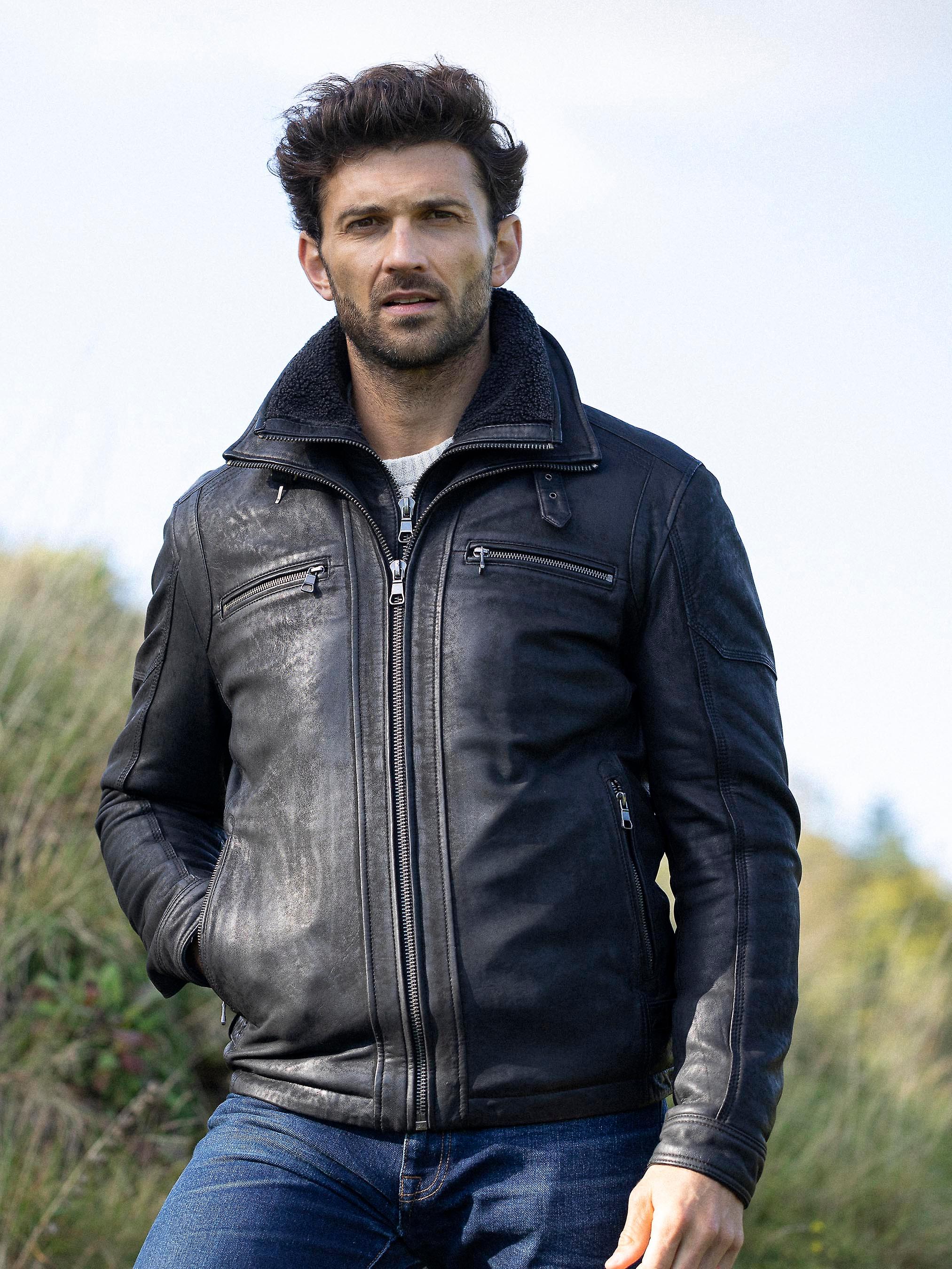 Derwent Leather Coat in Black