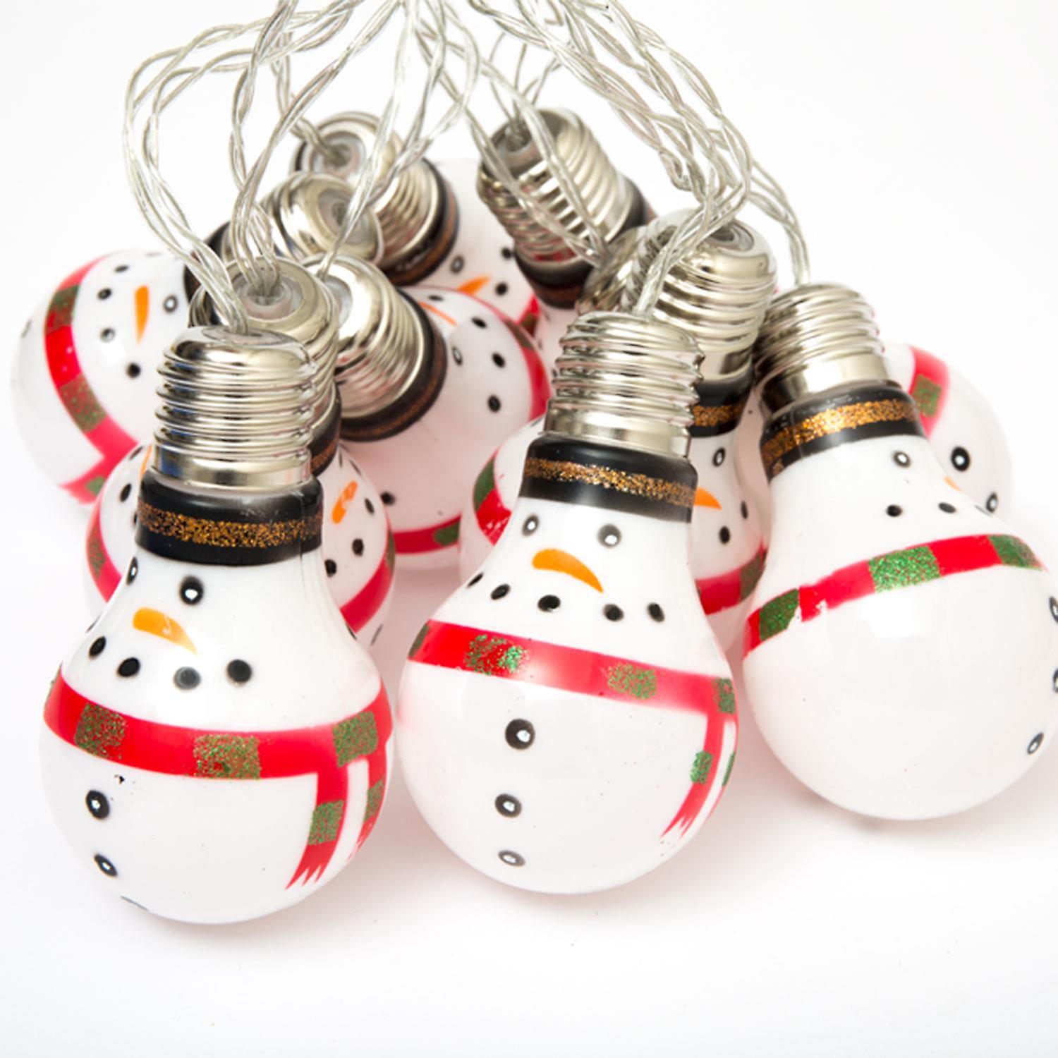 10 LED Christmas Snowman Bulb String Lights Christmas Lights
